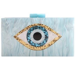 Blue eye acrylic clutch purse new